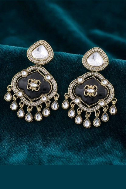 Noir Kundan Earrings