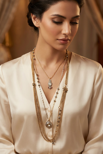 Vintage Aura Multi Chain Necklace