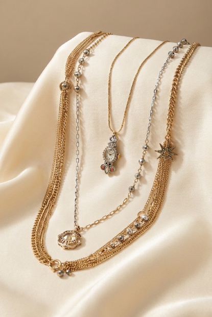 Vintage Aura Multi Chain Necklace